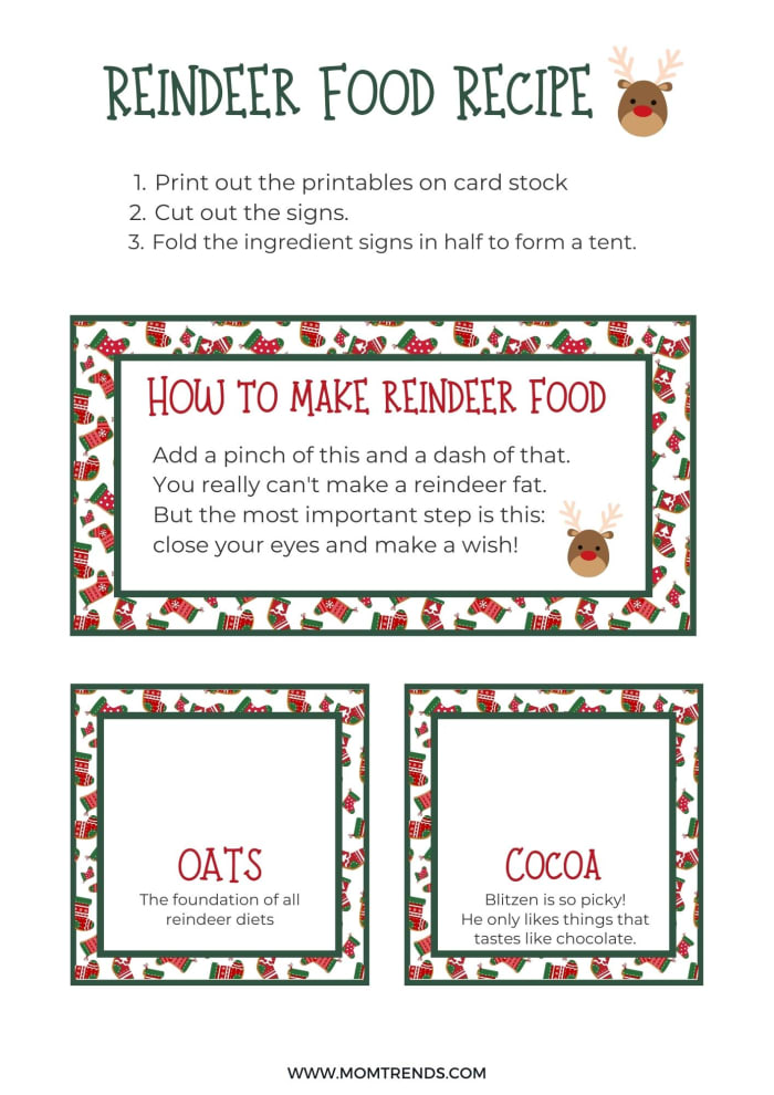 Reindeer Food Free Printables Momtrends