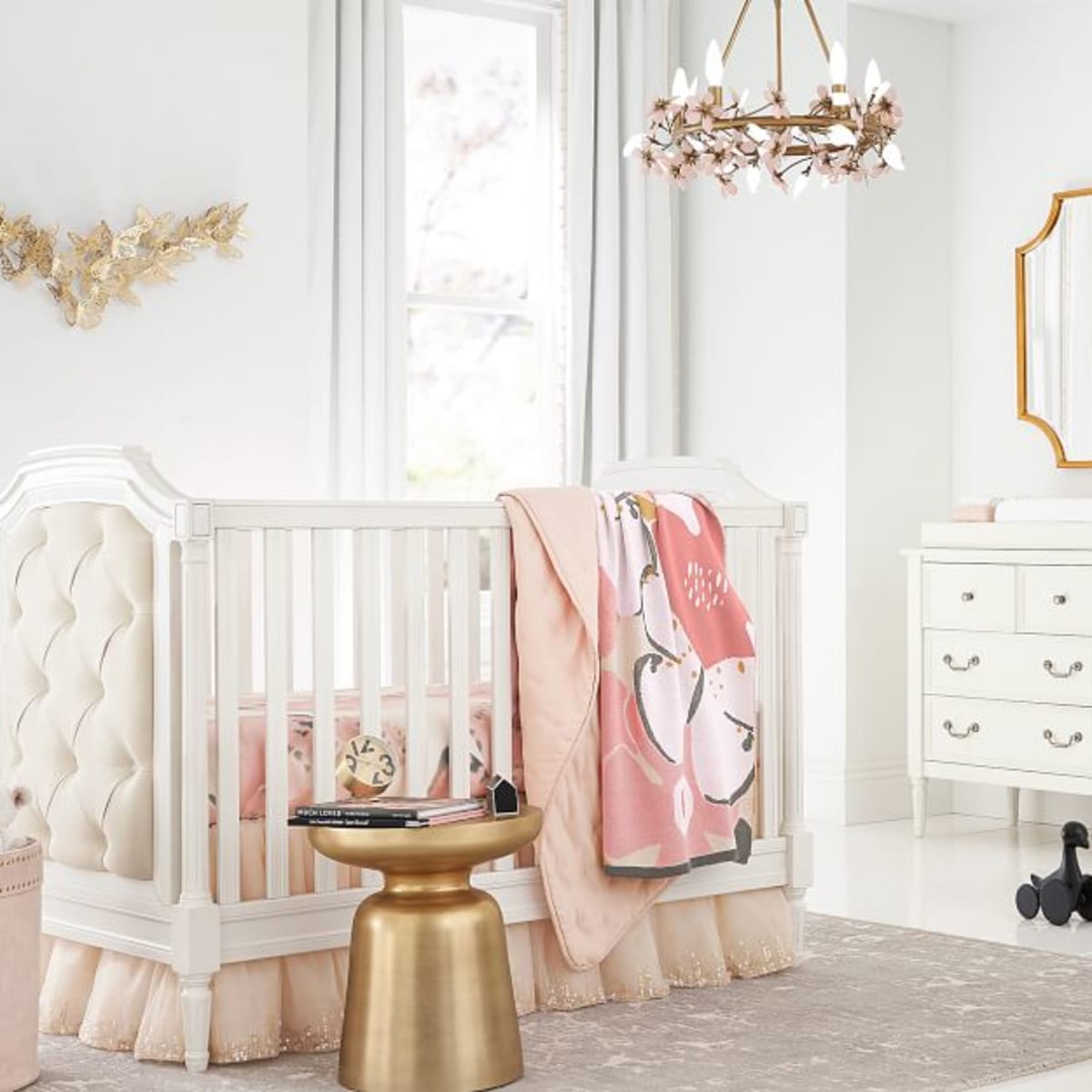 pink nursery chandelier