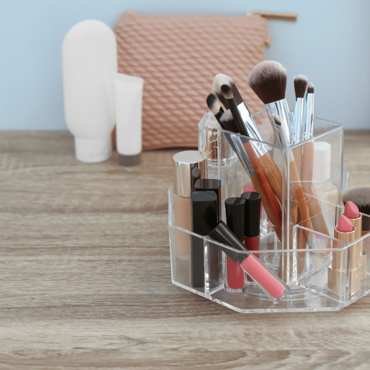 Ikee Design Clear Cosmetic Storage Organizer, Clear Makeup Organizer  Cosmetic Display Case for Vanity, Bathroom Counter or Dresser 1) 1 Top 4  Drawers