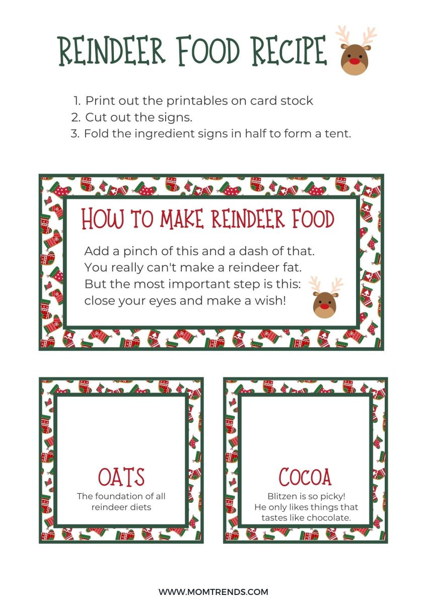 Reindeer Food Free Printables - MomTrends