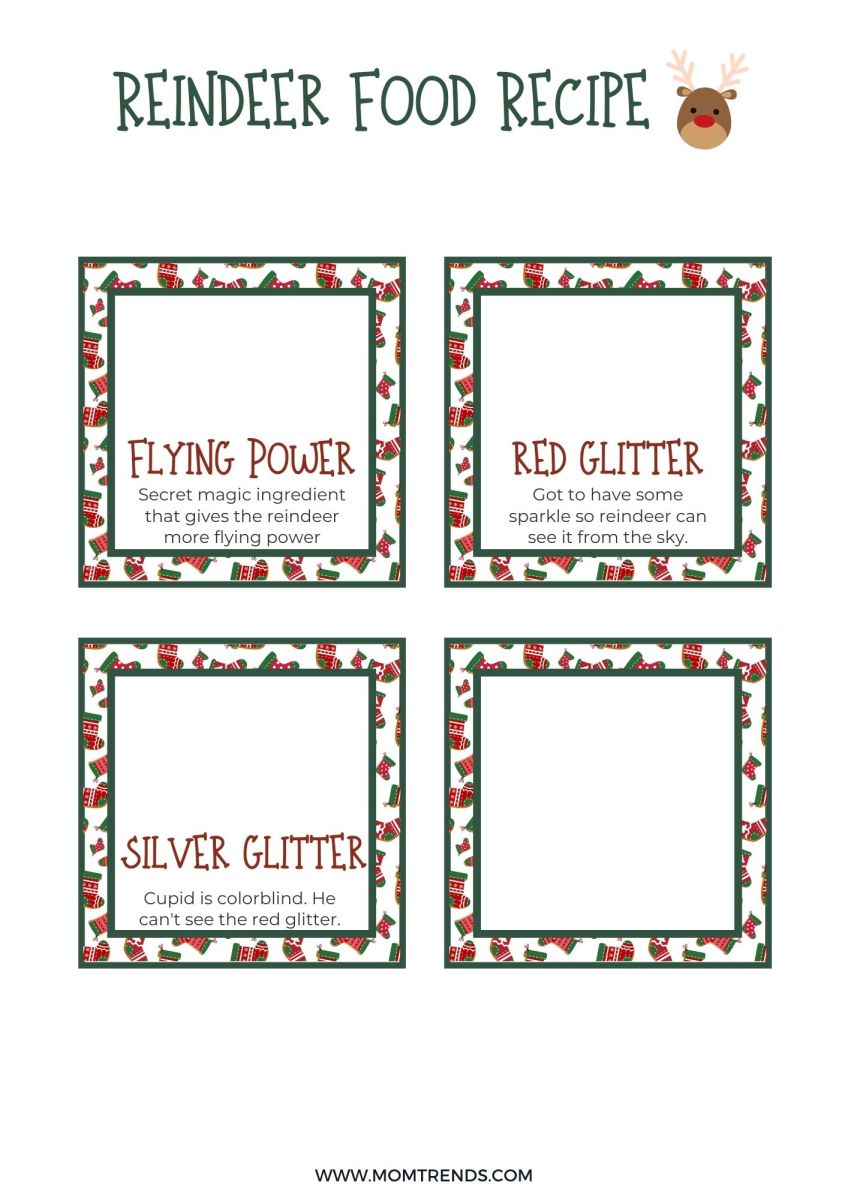 Reindeer Food Free Printables MomTrends