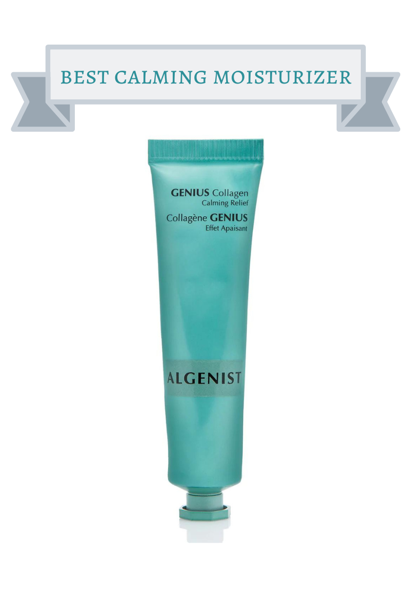 teal tube of algenist genius collagen calming relief